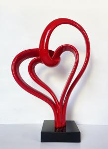Cuore doppio in resina e marmo